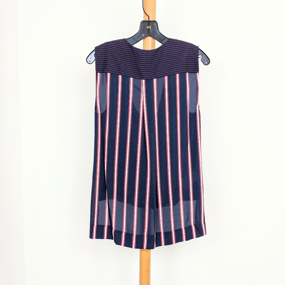BCBGMAXAZRIA Valet Stripe Faux Wrap Top - Picture 3 of 6